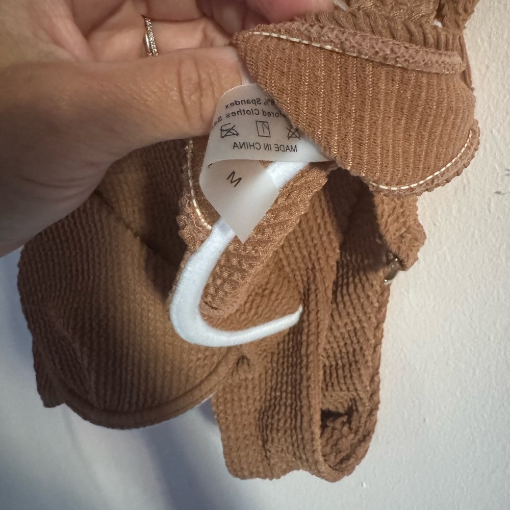 SHEIN Brown Ribbed Bikini Set - Picture 3 of 4
